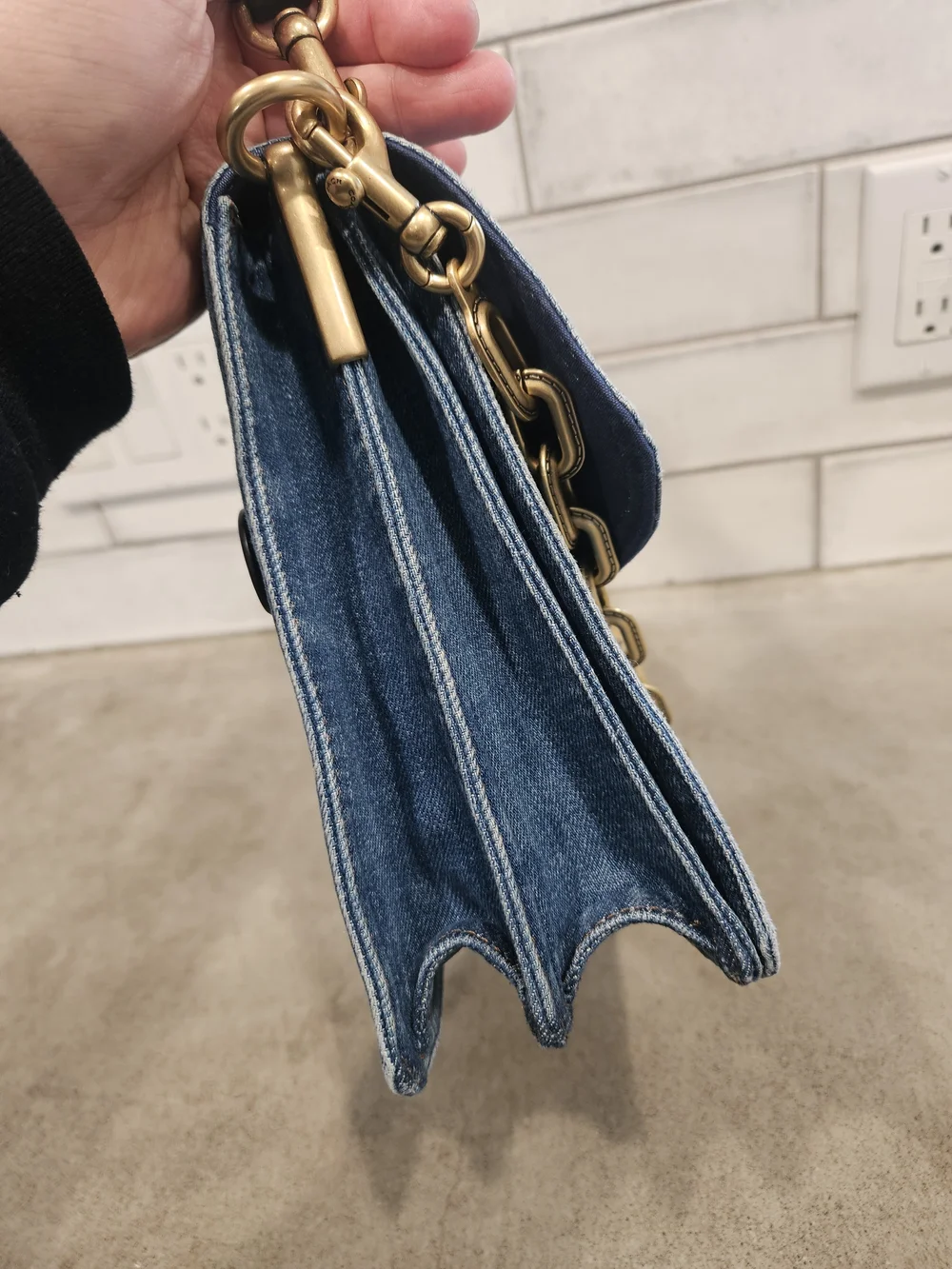 COACH Denim Chain Tabby 30